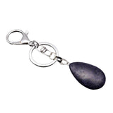 Maxbell Cute Waterdrop SHape Gemstone Pendant Keychain Keyring DIY Dark Blue