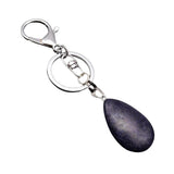 Maxbell Cute Waterdrop SHape Gemstone Pendant Keychain Keyring DIY Dark Blue