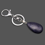 Maxbell Cute Waterdrop SHape Gemstone Pendant Keychain Keyring DIY Dark Blue