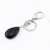 Maxbell Cute Waterdrop SHape Gemstone Pendant Keychain Keyring DIY Dark Blue