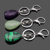Maxbell Cute Waterdrop SHape Gemstone Pendant Keychain Keyring DIY Dark Blue