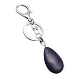 Maxbell Cute Waterdrop SHape Gemstone Pendant Keychain Keyring DIY Dark Blue