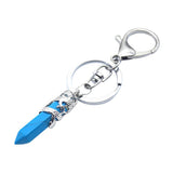 Maxbell Fashion Hexagonal Dragon Crystal Quartz Keychain Key Chain  Blue