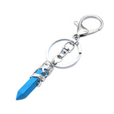 Maxbell Fashion Hexagonal Dragon Crystal Quartz Keychain Key Chain  Blue