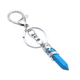 Maxbell Fashion Hexagonal Dragon Crystal Quartz Keychain Key Chain  Blue