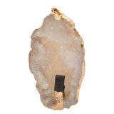 Maxbell Natural Women Lady Agate Crystal Pendant Necklace Accessory Gold and Black