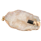 Maxbell Natural Women Lady Agate Crystal Pendant Necklace Accessory Gold and Black
