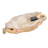 Maxbell Natural Women Lady Agate Crystal Pendant Necklace Accessory Gold and Black