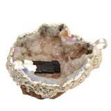 Maxbell Natural Women Lady Agate Crystal Pendant Necklace Accessory Silver and Black