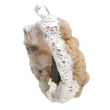 Maxbell Natural Women Lady Agate Crystal Pendant Necklace Accessory Silver and Black