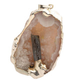Maxbell Natural Women Lady Agate Crystal Pendant Necklace Accessory Silver and Blue