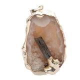 Maxbell Natural Women Lady Agate Crystal Pendant Necklace Accessory Silver and Blue