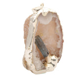 Maxbell Natural Women Lady Agate Crystal Pendant Necklace Accessory Silver and Blue