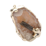 Maxbell Natural Women Lady Agate Crystal Pendant Necklace Accessory Silver and Blue