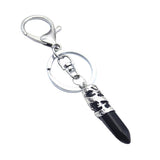 Maxbell Fashion Hexagonal Dragon Crystal Quartz Keychain Key Chain  Black