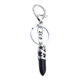 Maxbell Fashion Hexagonal Dragon Crystal Quartz Keychain Key Chain  Black