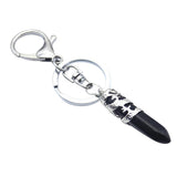 Maxbell Fashion Hexagonal Dragon Crystal Quartz Keychain Key Chain  Black