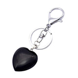 Maxbell Heart Shape Gemstone Pendant Keychain Keyring DIY Necklace Jewelry Black 2