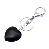 Maxbell Heart Shape Gemstone Pendant Keychain Keyring DIY Necklace Jewelry Black 2