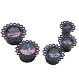 Maxbell 2pcs Crystal Stainless Steel Ear Plug Flesh Ear Plug Tunnel Expander 16mm