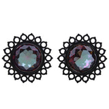 Maxbell 2pcs Crystal Stainless Steel Ear Plug Flesh Ear Plug Tunnel Expander 16mm