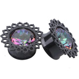 Maxbell 2pcs Crystal Stainless Steel Ear Plug Flesh Ear Plug Tunnel Expander 16mm