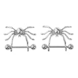 Maxbell 1 Pair Halloween Punk Sexy Spider Stainless Steel Nipple Bar Ring Shield