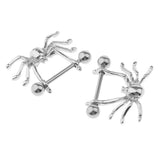 Maxbell 1 Pair Halloween Punk Sexy Spider Stainless Steel Nipple Bar Ring Shield