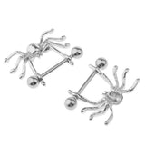 Maxbell 1 Pair Halloween Punk Sexy Spider Stainless Steel Nipple Bar Ring Shield