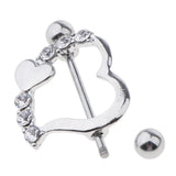 Maxbell 1 Pair Stainless Steel Heart Shaped Nipple Shields Rings Barbell Ring White