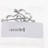 Maxbell 1 Pair Stainless Steel Heart Shaped Nipple Shields Rings Barbell Ring White