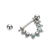 Maxbell 1 Pair Half Circle Skull Head Cluster Dangle Nipple Mamilo Ring Blue