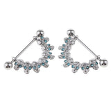 Maxbell 1 Pair Half Circle Skull Head Cluster Dangle Nipple Mamilo Ring Blue