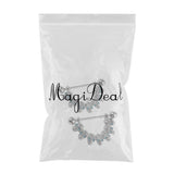 Maxbell 1 Pair Half Circle Skull Head Cluster Dangle Nipple Mamilo Ring Blue