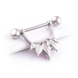 Maxbell 1 Pair Half Circle Pink Crystal Flower Nipple Ring Mamilo Nipple Piercing