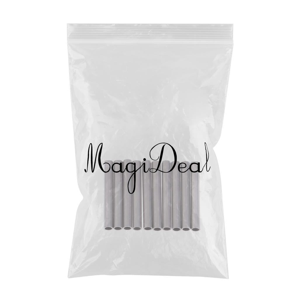 Maxbell 10 Pieces Silver Stainless Steel Tubes Watch Band Strap Tube Accessory 24mm