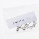 Maxbell 1 Pair Circle Loop with Rhinestone Dangle Barbell Nipple Mamilo Ring Pink