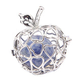 Maxbell Fruit Apple Shape Bead Cage Locket Pendant DIY Necklace Bracelet Blue 2