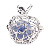 Maxbell Fruit Apple Shape Bead Cage Locket Pendant DIY Necklace Bracelet Blue 2