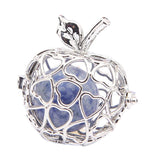 Maxbell Fruit Apple Shape Bead Cage Locket Pendant DIY Necklace Bracelet Blue 2