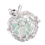 Max Fruit Apple Shape Bead Cage Locket Pendant DIY Necklace Bracelet Green