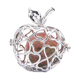 Maxbell Fruit Apple Shape Bead Cage Locket Pendant DIY Necklace Bracelet Green 2