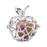 Maxbell Fruit Apple Shape Bead Cage Locket Pendant DIY Necklace Bracelet Green 2