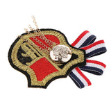Maxbell Trendy Navy British Style Alloy Fabric Corsage Badges Brooch Pins Accessory