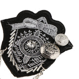 Maxbell Trendy British Style Retro Costume Farbic Brooches Pin Badge Corsages Silver