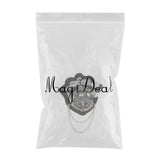 Maxbell Trendy British Style Retro Costume Farbic Brooches Pin Badge Corsages Silver