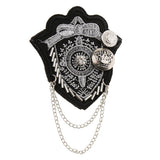 Maxbell Trendy British Style Retro Costume Farbic Brooches Pin Badge Corsages Silver