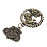 Maxbell Punk Skull Rose Dragon Head Wheel Pendant Crown Badge Uniform Brooch Pin