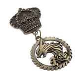 Maxbell Punk Skull Rose Dragon Head Wheel Pendant Crown Badge Uniform Brooch Pin