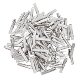 100 Pieces Flat Iron Single Prong Duck Alligator Hair Clips DIY Bows 6x35mm